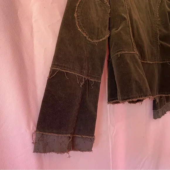 1970 Johnny Was Vintage Joystick Embroidered Brown Corduroy Blazer Jacket Large - Picture 12 of 13